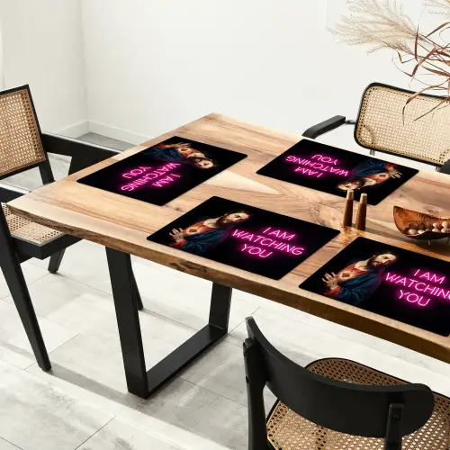 Man - Tekst - Neon Placemat vinyl groot -zzsfeer4_Kitchenyeah-website