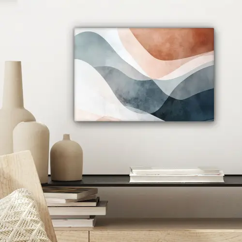 Abstract - Golven - Blauw canvas 2cm klein -sfeer6