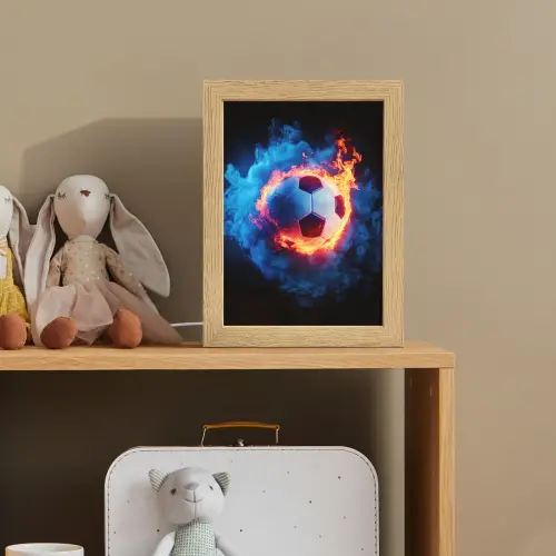 Voetbal - Vuur - IJs - Blauw Light Box met kabel klein -sfeer2_kind