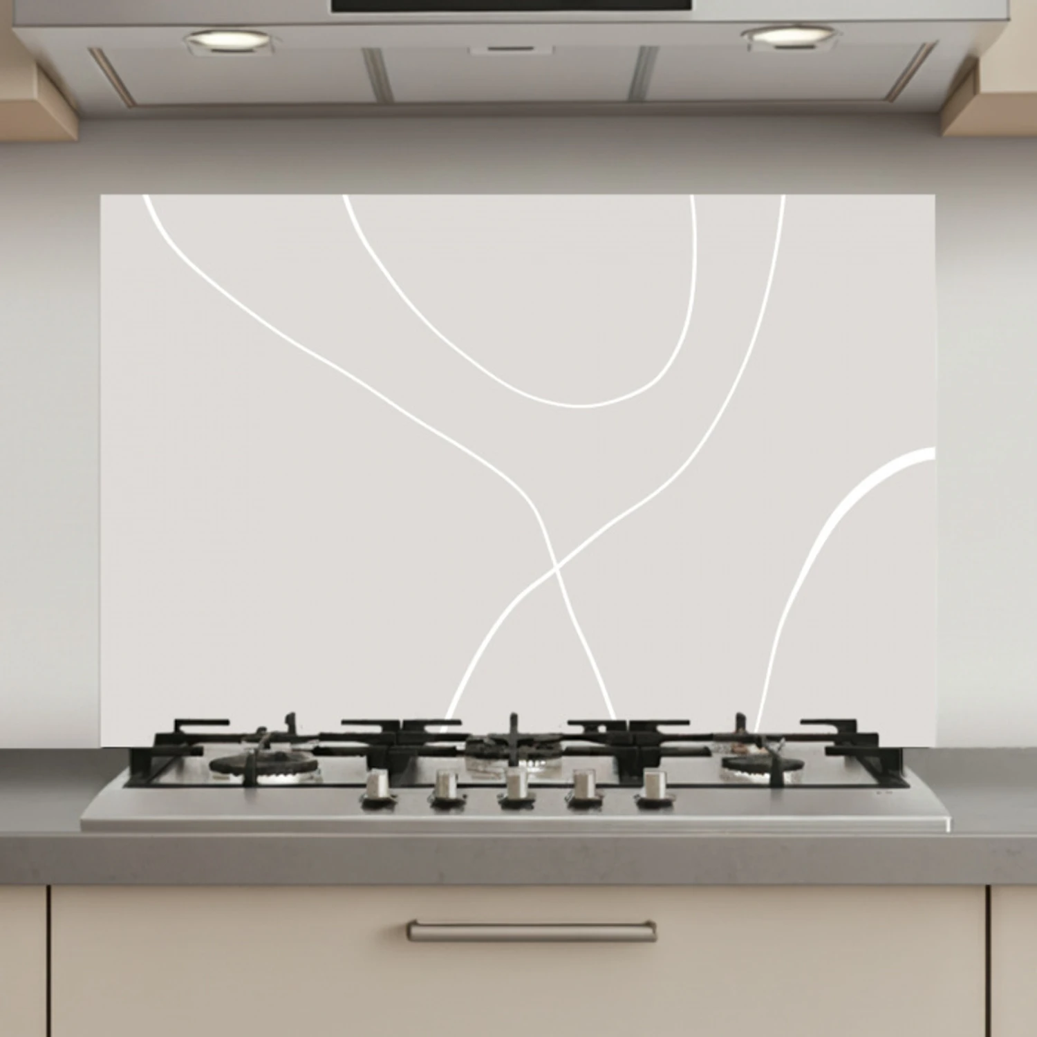 Line art - Abstract - Pastel keuken achterwand spatscherm klein -3d_website