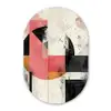 Roze - Abstract - Aesthetic - Modern - Vormen Wandcirkel Ovaal Forex klein -3d