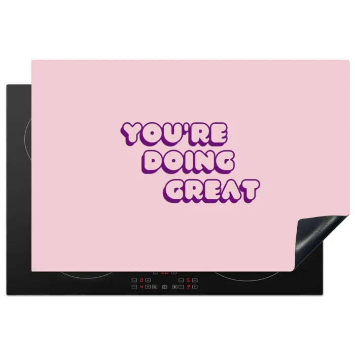 You're doing great - Roze - Bubble letters Inductie beschermer vinyl 3mm klein -3d