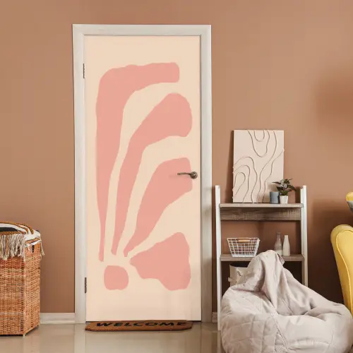 Bohemian - Roze - Pastel - Abstract deurposter klein -sfeer1