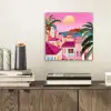 Stad - Roze - Palmbomen aluminium wit klein -sfeer1
