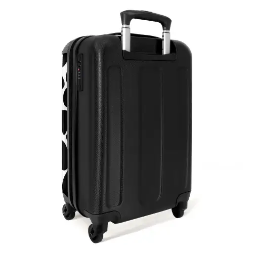 Zwarte vlekken over een witte achtergrond NBS - Handbagage koffer - Kinderen Unisex middel -achterkant