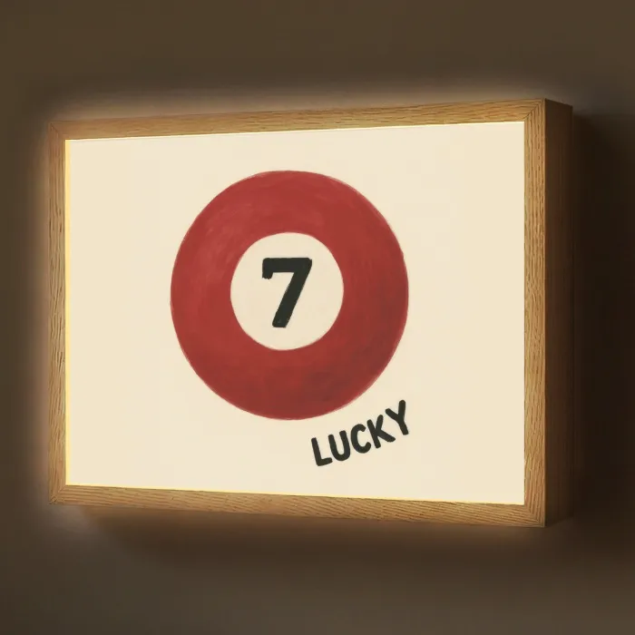 Cirkel - Zeven - Lucky - Rood Light Box met batterij (Wandlamp) middel -z3d_website