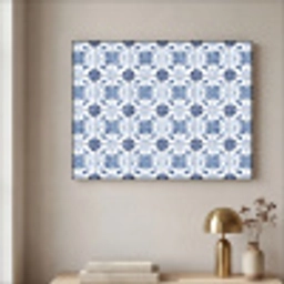 Patroon - Tegel - Blauw Textielframe zwart klein 947 -sfeer2