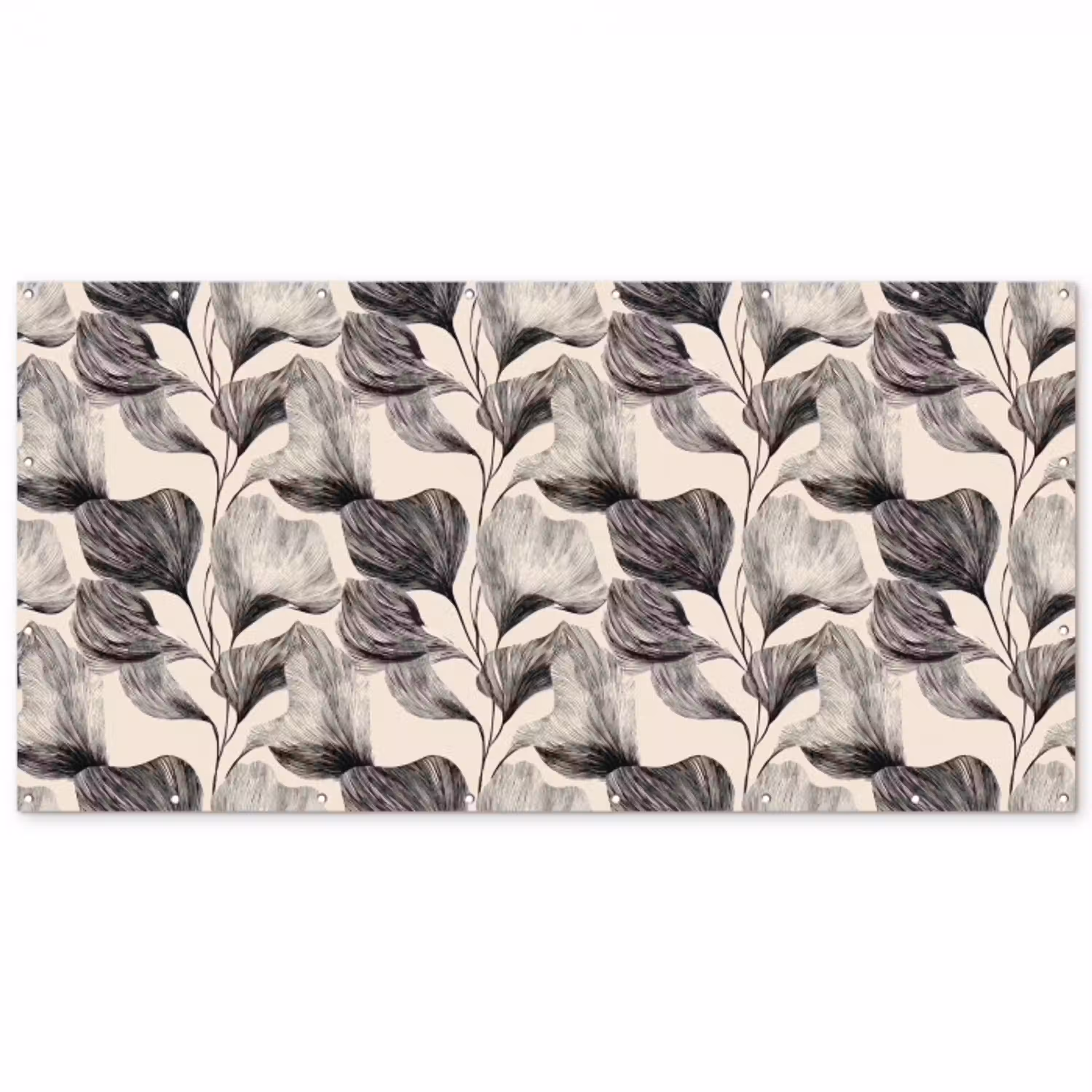 Botanisch - Bladeren - Zwart Balkonbeschermer Duitsland klein 596 -zz_3d
