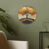 Boom - Natuur - Goud - Modern Akoestische PET Vilt - Rond klein -sfeer2