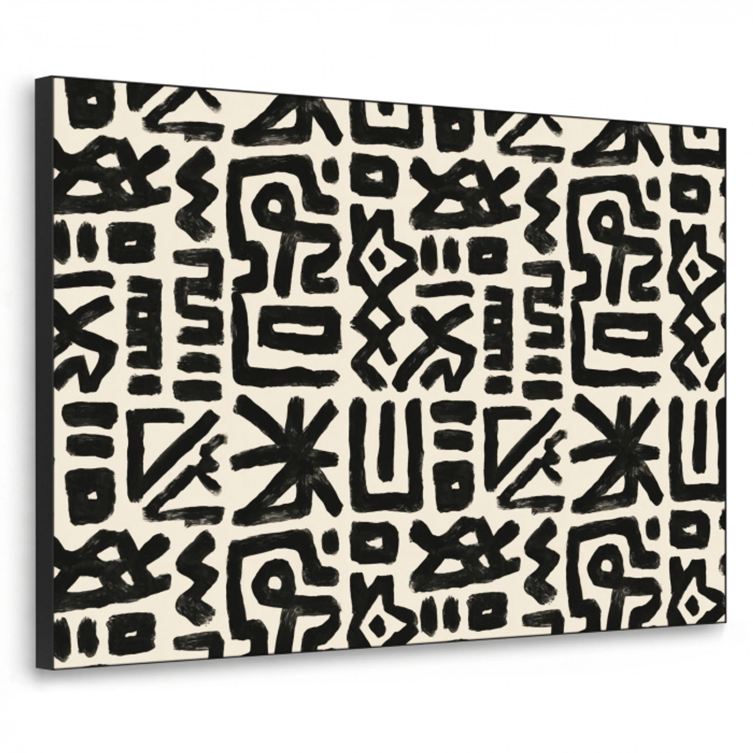 Geometrisch - Figuren - Zwart Textielframe zwart klein 947 -3d