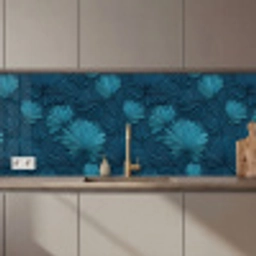 Bladeren - Reliëf - Patroon - Oceaanblauw - Modern keuken achterwand 2 middel 871 zz_3dshopping