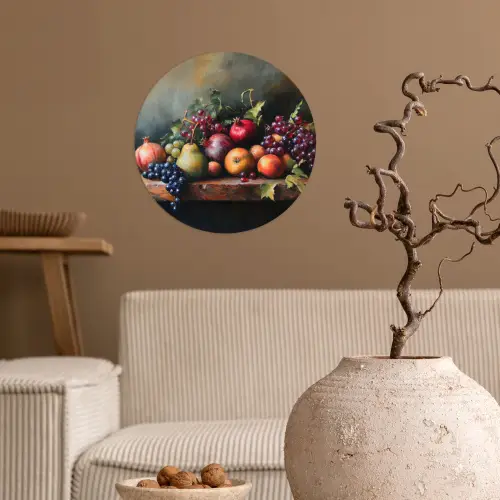 Rustiek - Stilleven - Fruit Wandcirkel behangsticker klein -sfeer1