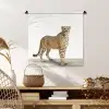 Luipaard - Dieren - Witte achtergrond - Kinderen - Jongens - Meisjes Wandkleed katoen klein -sfeer5