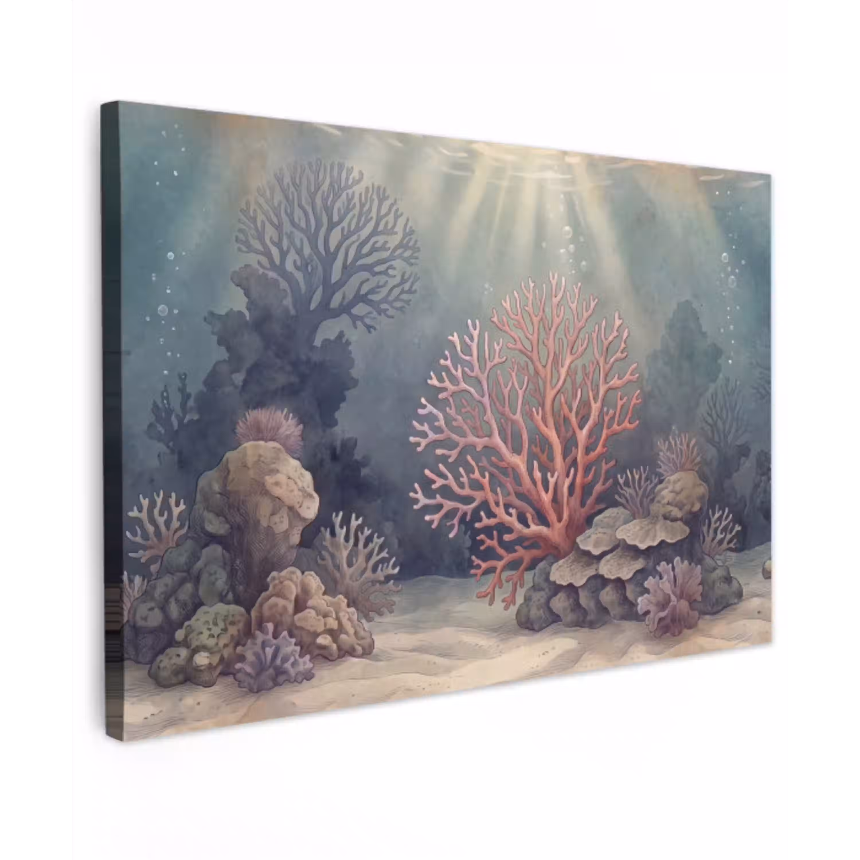 Koraal - Onderwater - Natuur - Roze Tuinposter op houten frame 2 cm dik klein -3d