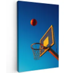Basketbal -  Lucht - Ring Tuinposter op houten frame 2 cm dik middel -3d