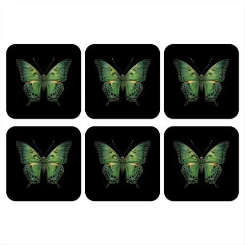Vlinder - Groen - Diepte onderzetter kurk middel -3d