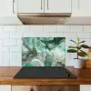 Goud - Marmer - Groen - Luxe - Marmerlook - Grijs keuken achterwand spatscherm klein -sfeer2