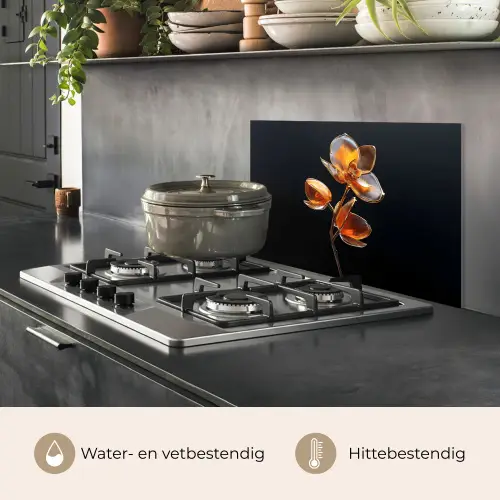 Bloem - Orchidee - Oranje keuken achterwand spatscherm klein -usp_NL