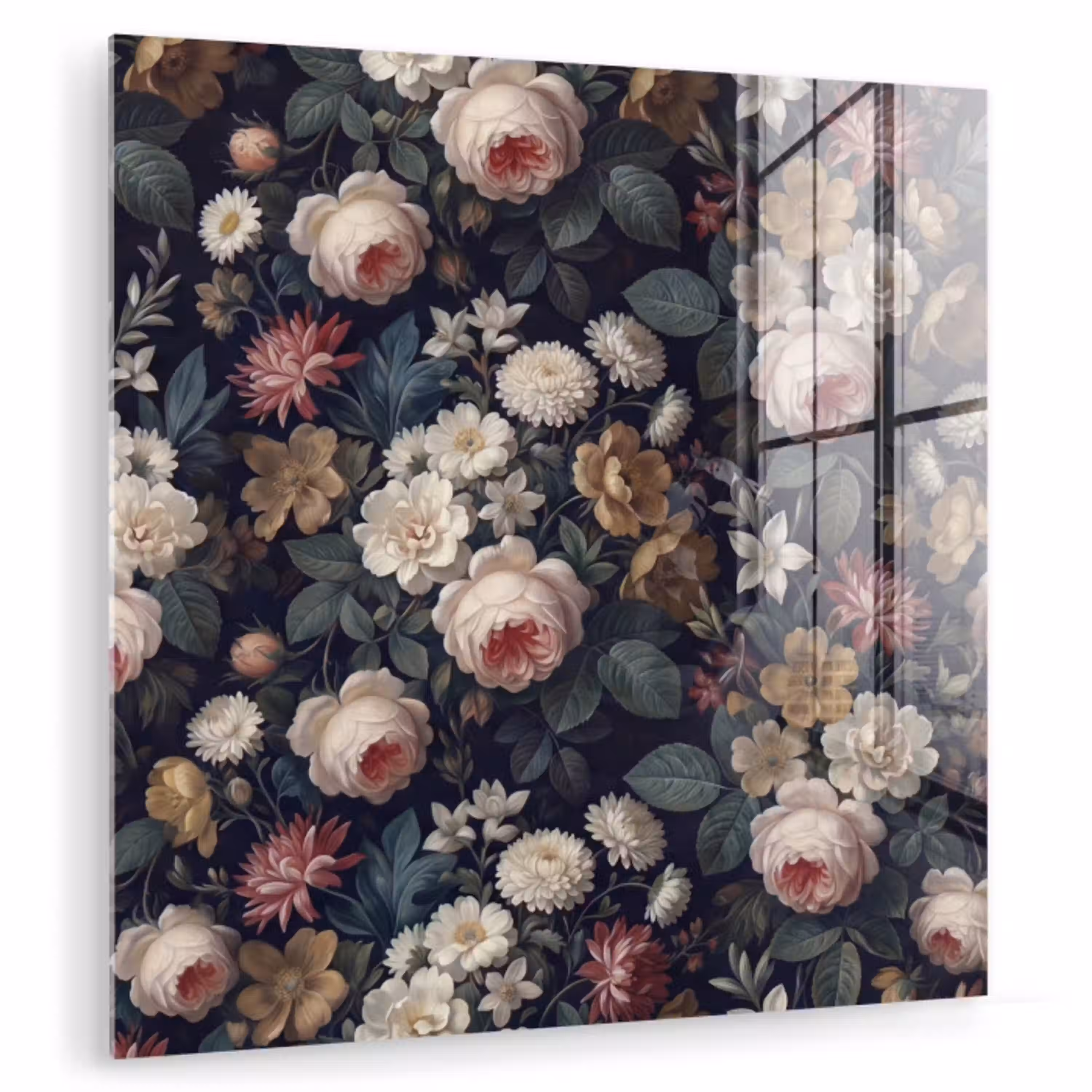 Bloemen - Boeket - Botanisch - Vintage - Donkere achtergrond plexiglas 5mm klein -zzzproduct_nieuw