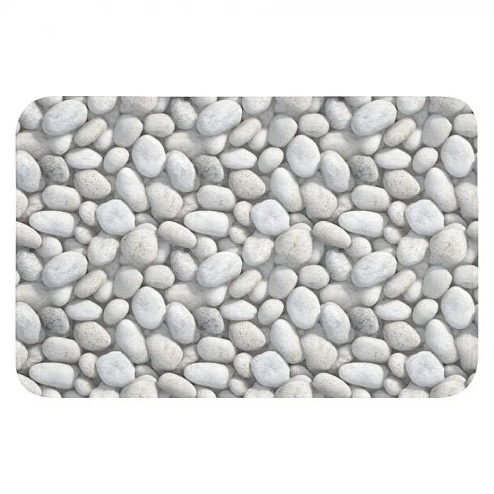 Steentjes - Grijs - Ovaal Badmat klein 997 -3d