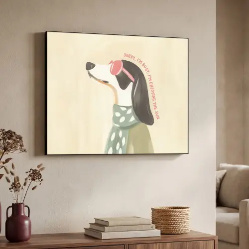 Quote - Hond - Zonnebril Textielframe zwart klein -sfeer3
