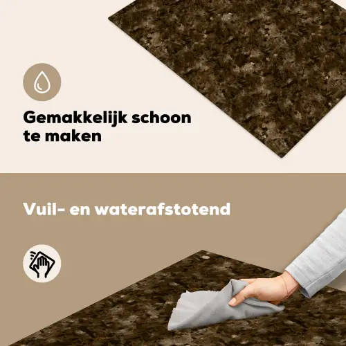 Donker - Graniet - Bruin Inductie beschemer met haakjes klein 777 -ky-schoon-nl