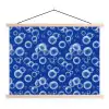 Bubbels - Patroon - Blauw textielposter latten blank klein -3d