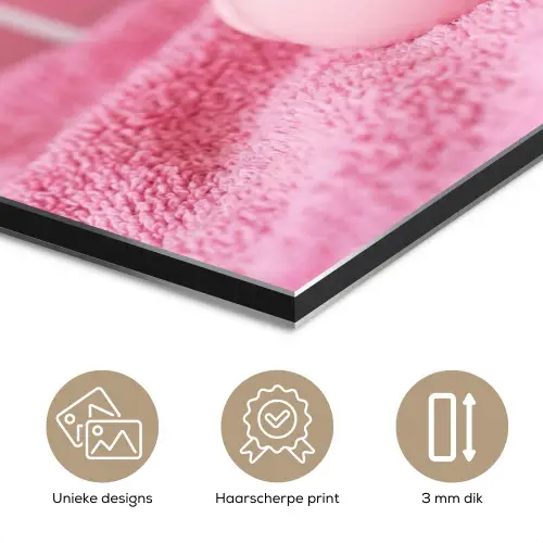 Badeend -Strik - Roze aluminium wit klein -closeup_NL