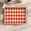 Golvend patroon - Retro - Rood - Beige Dienblad Rechthoek middel 911 -USP_FormaatEN