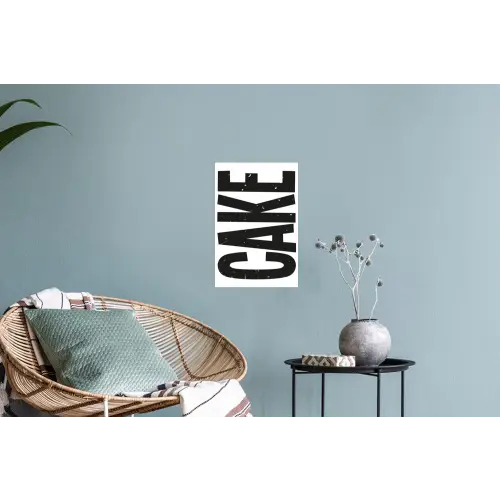 Zwart - Cake - Eten - Decoratie Muursticker klein -plant