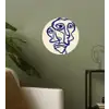 Lijntekening - Overlappende gezichten - Donkerblauw Wandcirkel behangsticker klein -sfeer2