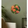 Bloemenveld - Zonnestralen - Oranje Wandcirkel behangsticker klein -sfeer2
