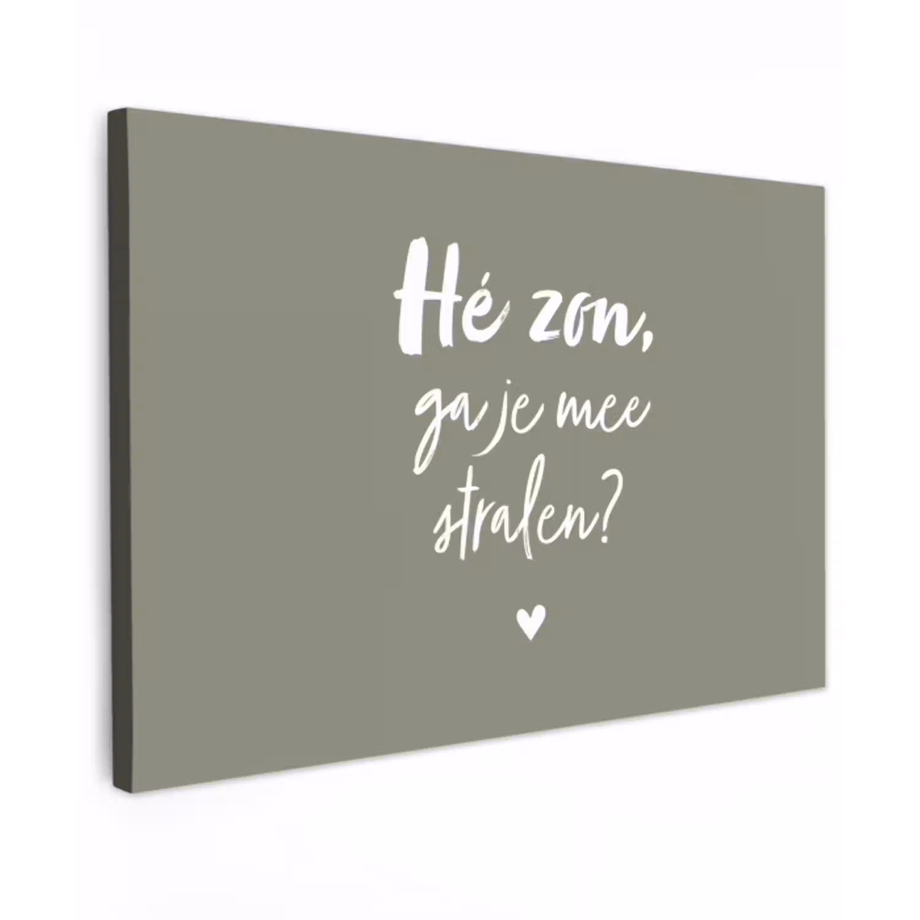 Spreuken - Zomer - Hé zon, ga je mee stralen? - Zon - Tekst Tuinposter op houten frame 2 cm dik klein -3d