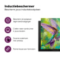 Kolibrie - Bloemen - Natuur - Kleurrijk Inductie beschermer vinyl 3mm middel -zzzzzzz-cc-usp