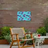 Blauw - Frambozen - Roze Tuinposter op houten frame 2 cm dik klein 845 -sfeer3
