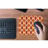 Geometrisch - Retro - Oranje muismat rubber klein 262 -toetsenbord