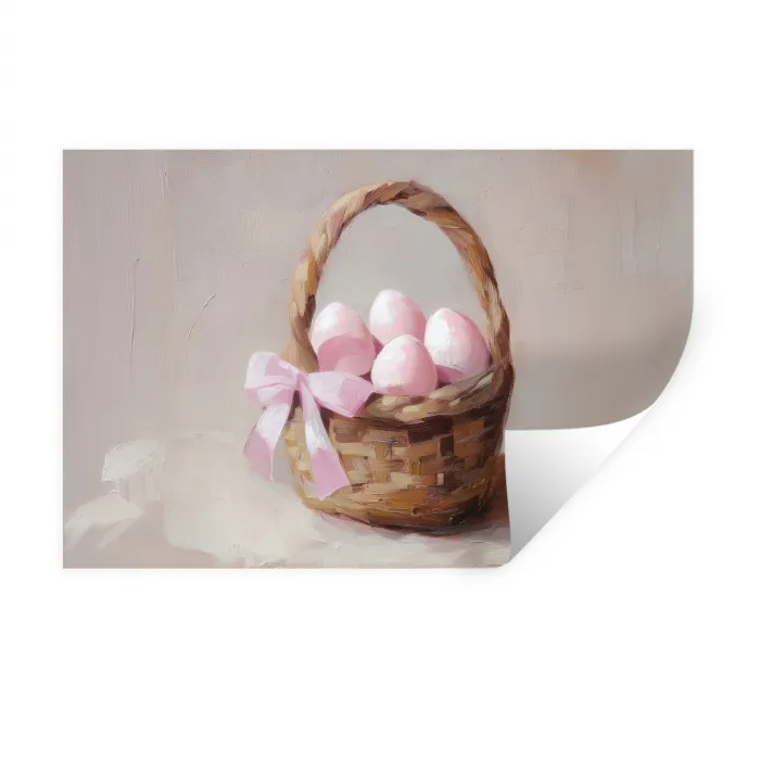 Mand - Eieren - Roze Muursticker klein -3d
