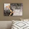 Abstract - Kubus - Goud - Patronen - Zwart - Wit canvas 2cm klein -sfeer3