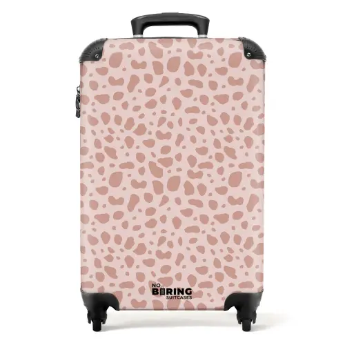 Luipaard patroon op poederroze NBS - Handbagage koffer - Kinderen Unisex middel -productfoto_recht