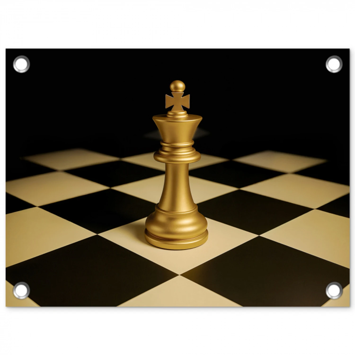 Schaakstuk - Koning - Schaakbord - Geblokt tuinposter los doek klein -3d