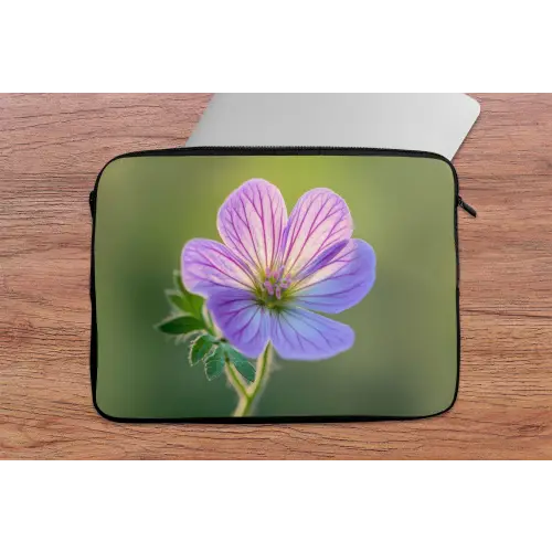 Bloem - Close up - Paars laptophoes neopreen klein -tafel