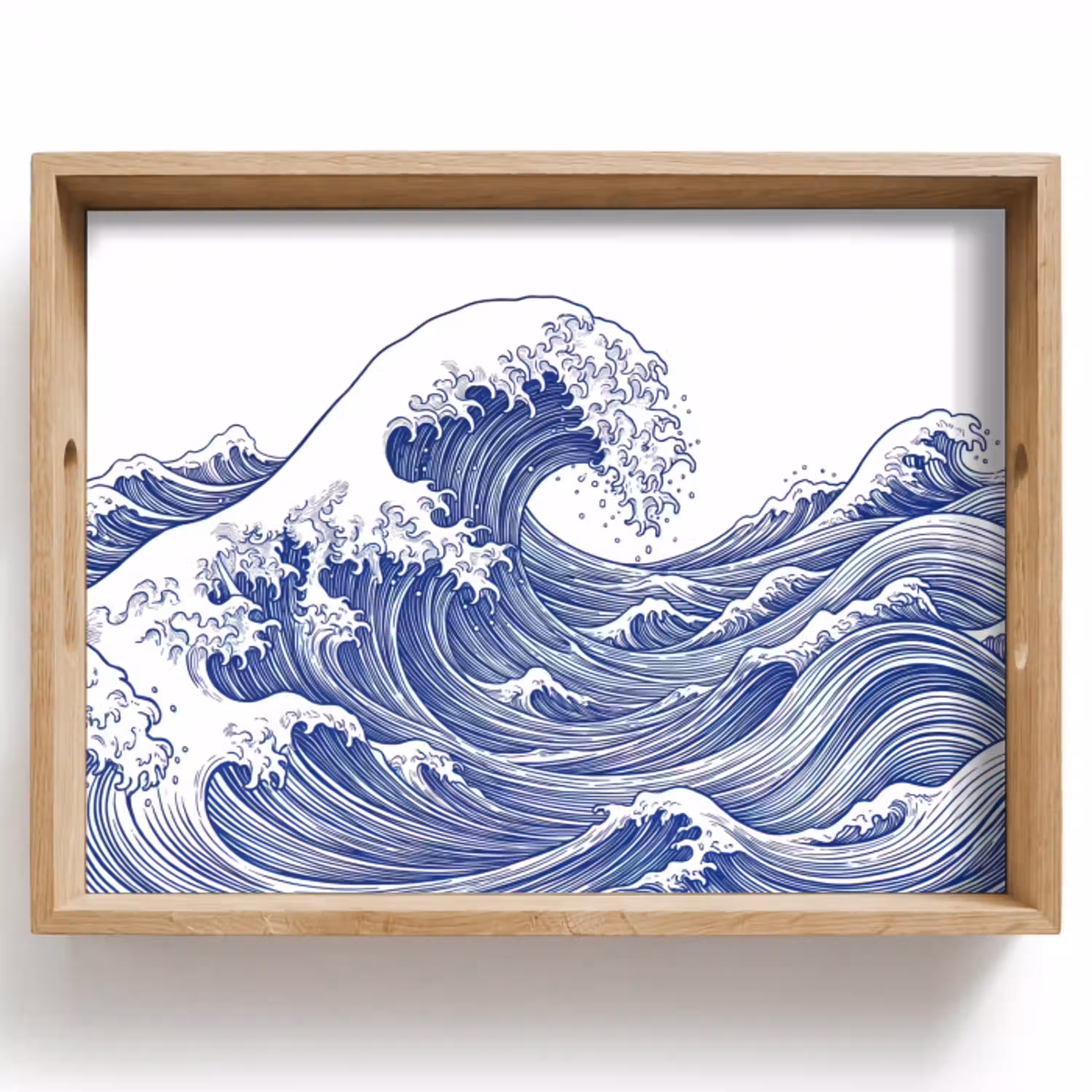 Golf - Japans - Zee - Illustratie - Blauw Dienblad Rechthoek middel -z3d_shopping