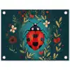 Bloemen - Lieveheersbeestje - Hartje - Rood tuinposter los doek klein -3d