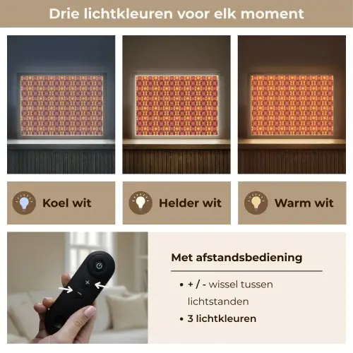 Retro - Disco - Hippie Light Box met batterij (Wandlamp) middel 907 -USP_lichtkleurNL