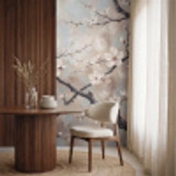 Bloesem - Takken - Schilderij - Beige - Serene Behang Vlies klein -sfeer1