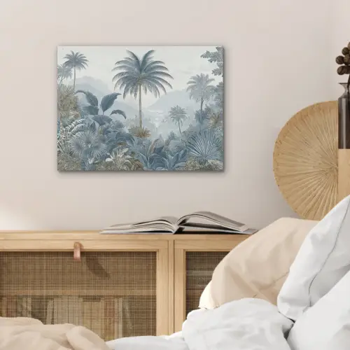 Jungle - Modern - Blauw - Groen PET vilt klein -sfeer3