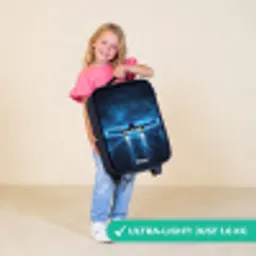 Vliegtuig opstartend in futuristisch nachtlandschap Kinderkoffer - Zwart klein -sfeer2_UK