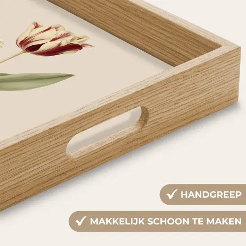 Tulp - Minimalistisch - Beige Dienblad Rechthoek middel -USP_HandgreepNL