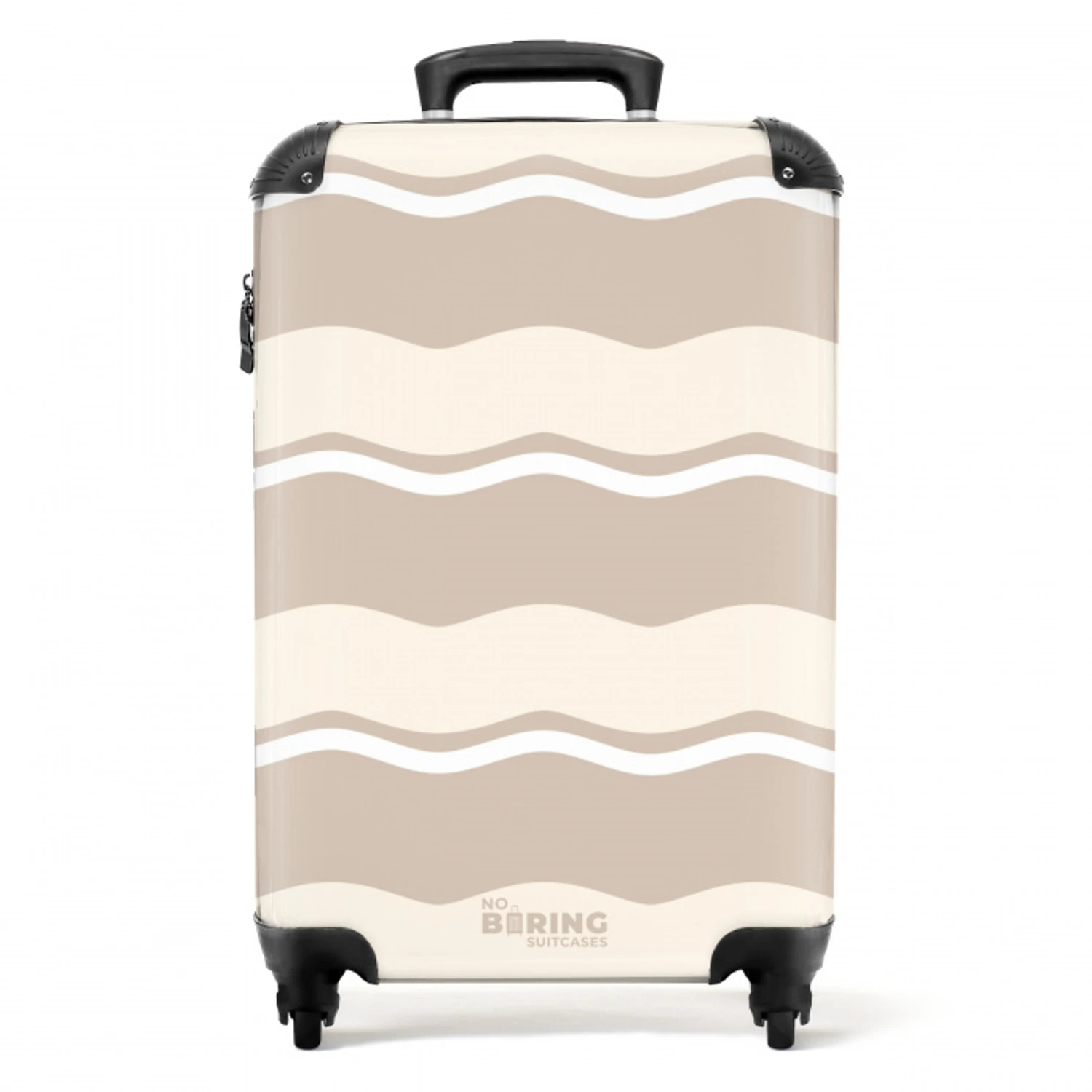 Golven in crème tinten NBS - Handbagage koffer - Unisex middel -productfoto_recht