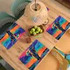 Olifant - Kleurrijk - Lucht - Abstract Placemat vinyl groot -zzsfeer5_Kitchenyeah-website
